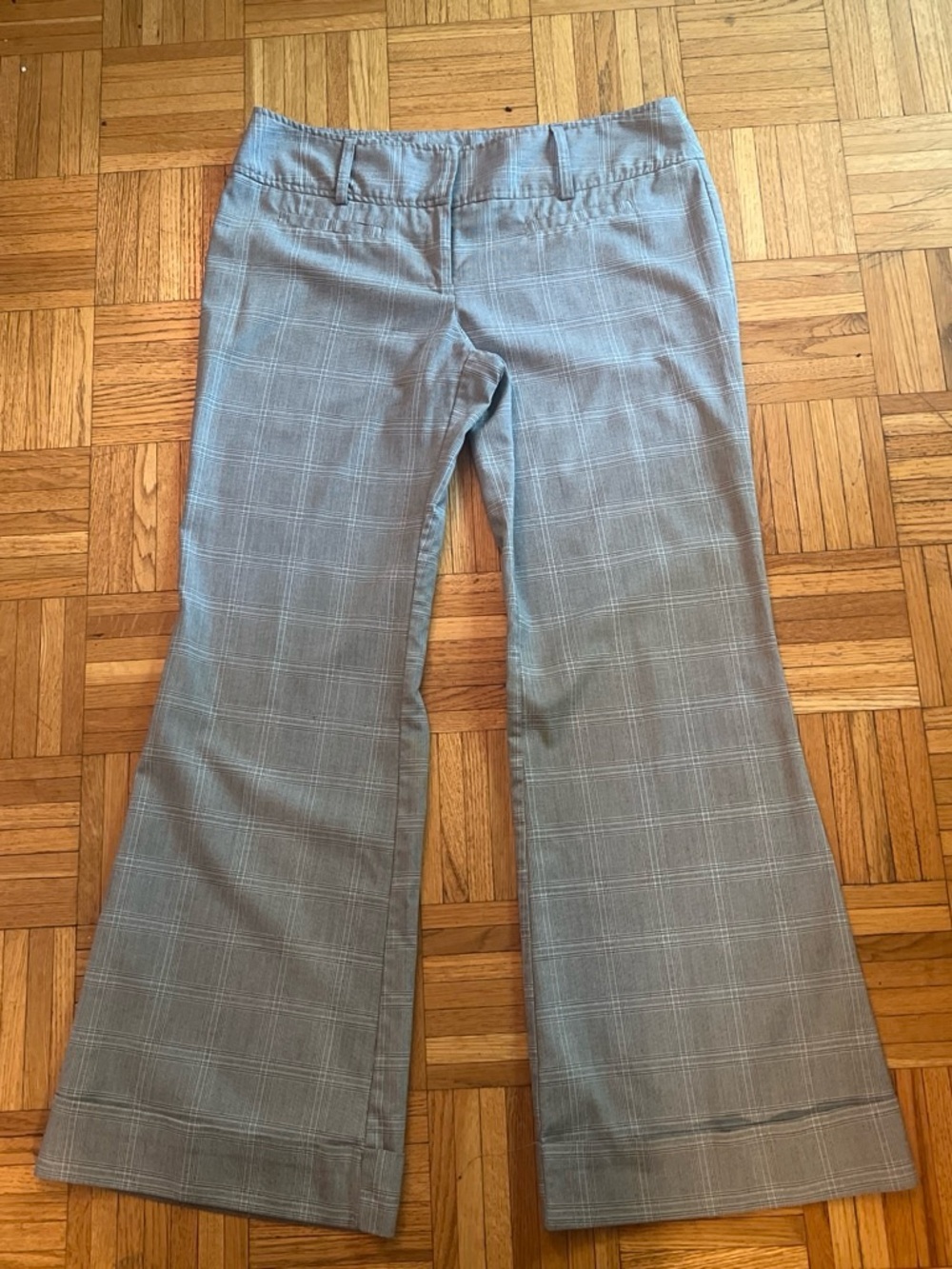 Tracy Evans Gray Plaid Wide Leg Pants